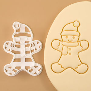 Bộ Khuôn Cắt Bánh Quy Hình Người Bánh Gừng Giáng Sinh 1 Cái/4 Cái Làm Bằng Nhựa Dùng Làm Bánh Fondant Phô Mai Trang Trí Lễ Tạ Ơn & Giáng Sinh