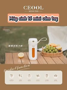 Máy Xay Sinh Tố Mini Cầm Tay Ceool Đa Năng 10 lưỡi dao inox Thép Không rĩ Dung Tích 340ml ( Tặng Kèm ống Hút Silicon)
