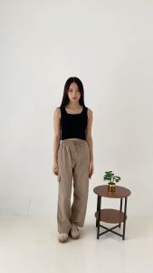 BAGGU Cargo Pants Hanami - MILO - Celana Cargo Linen Panjang Wanita Loose Pants Highwaist