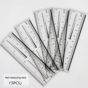 Misscheering Manicure PVC Clear Soft Ruler Transparent Card Scale Can Measure Drill Nail Shop Special Tool Ruler