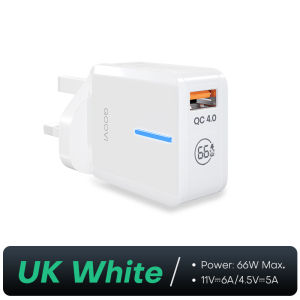 QOOVI 66W USB Charger QC 4.0 Quick Charge Mobile Phone Wall Adapter Fast Charging For iPhone 14 Samsung S23 Huawei Xiaomi Redmi