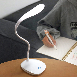 Table Lamp 3 Level Brightnes Touch Lamps Rechargeable Led Dimmable Bedside Portable White Light Reading Cordless Flexible Desk