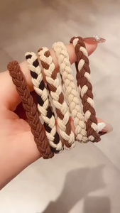 Hair Band Hair Tie 🎀 白鹿同款编织发圈 Getah Rambut Gaya Korea Head Band Korean Fashion Women Elastic Rubber Band Cute