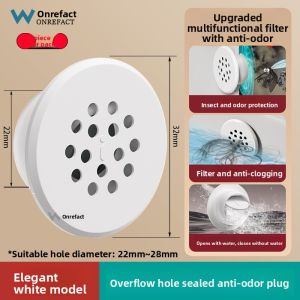 Wonrefact | Universal Overflow Stopper Decorative Cap Anti-odor Stopper Hair Filter