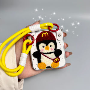Cute Foldable Screen Phone Case for Xiaomi Mix Flip with Lanyard Slant Crossbody Protection Cover for Honor Magic V Huawei Pocket2 New Year Model Findn3z6 W25