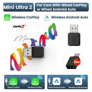 CarlinKit | CarlinKit 5.0 Mini Ultra 2 Wireless Android Auto CarPlay 2-In-1 Adapter For Wired CarPlay Android Auto Car OTA Upgrade Plug&Play