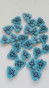  5pcs Oversized Blue Heart Cross Pendant Acrylic Retro Pendants for Valentines Day Jewelry Necklace Bracelet Accessories