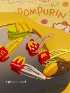 McDonalds Fun Cartoon Hair Clips: Cute Girl Heart Sweet & Fluffy Forehead Clip