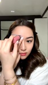 PINKFLASH Waterproof Eyebrow Cushion Stamp dengan Set Stensil Ulang 10 1-Step Shaping 4 Warna (PF-E19)