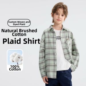 Mark Fairwhale | Grid Pattern Boy Shirt for Medium to Large Children Comfortable and Spacious