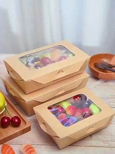 Disposable Paper Takeout Box with Window