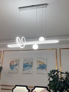 Modern Chandelier Ceiling Light For Dining Pendant Kitchen Lamps Living Room Lights Hanging Lamp With Remote Control