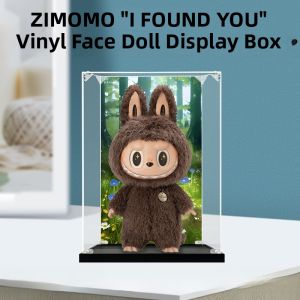 Acrylic Display Case for Bobblehead Dolls Toy Figures Zimomo Labubu Bubble Toys Collectible Stuffed Animals Model Showcase