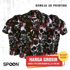 KEMEJA FULLPRINT SPOON /GROSIR 3PCS