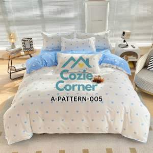 Cozy 4-in-1 Bedding Set – Pattern Designs – Flat Bed Sheet Comforter Cover & Pillowcases