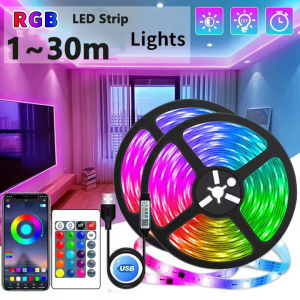 Others | 1-30M 5V LED Strip Lights USB Bluetooth APP Control Color Changing and 24key Remote Control RGB Flexible Diode For TV Backlight
