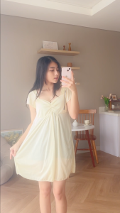 ~New Launching~ Dress Tidur Hst - Cute Look ( Beurre Fluffé ) ``Flutter Sleeves Choice