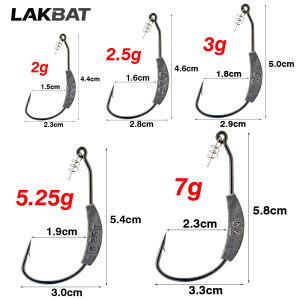 10PCS Barbed Jig Crank Head Hooks 2g 2.5g 3g 5.25g 7g With Spring Lock Pin Soft Lure Worm Fishhook Texas Rigs Fishing Tackle