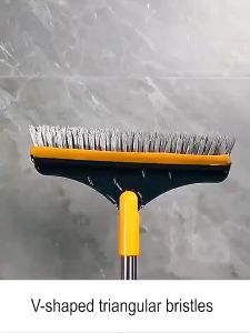 3 in 1 Bathroom Cleaning Brush Floor Scrub Brush With Long Handle Rotating Cleaning Window Gap Brush