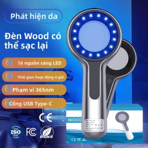 Đèn Phân Tích Da Woods Mới Đèn Phóng Đại UV Dụng Cụ Kiểm Tra Da Mặt Chuyên Nghiệp Máy Phát Hiện Bệnh Bạch Biến Đèn Wood Chuyên Nghiệp
