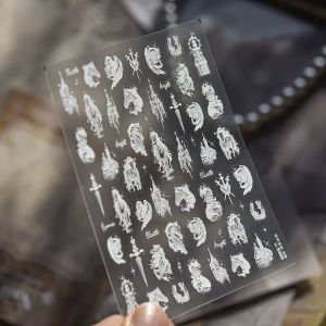 Retro Saint Horseman Nail Sticker Exquisite Bronzing Vivid Black White Horse Nail Art Stickers Adhesive Manicure Decorati Decals