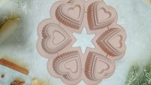 Khuôn silicon hình trái tim vỉ 6 hình dùng làm bánh đổ rau câu nến handmade