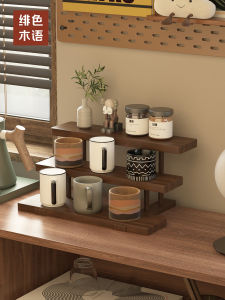 ชั้นวางแก้วกาแฟไม้ชั้นวางของหลายชั้นแบบบันไดสำหรับหน้าม้าน้ำมันหอมระเหยและเครื่องประดับแบบจัดระเบียบ