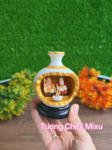 Mô hình bàn thờ Thần Tài Thổ Địa siêu mini mẫu bình (tượng Thần Tài Thổ Địa size 3cm)
