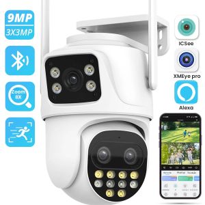 Camera IP PTZ Ba Ống Kính 9MP Giám Sát An Ninh Ngoài Trời WiFi Với Tính Năng Phát Hiện Hình Người Bằng AI Và Theo Dõi Tự Động iCsee CCTV