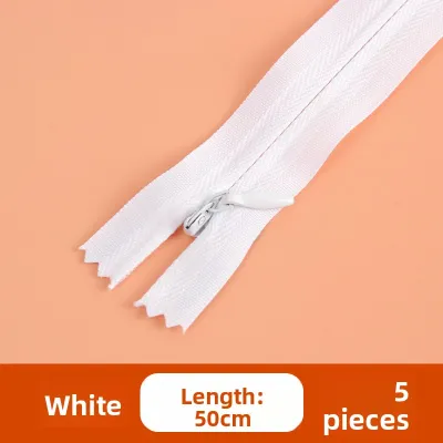 Invisible Zipper Black Long Dress Pants Clothing Zipper Head Accessory White Coverlet Chain Puller Nylon Material MTM-YXLL2412