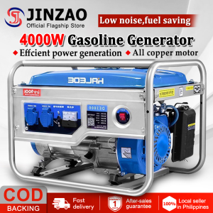 Generator 4000W Gasoline Generator Four Stroke Engine Dual Protection System With Ultra High Performance Manual Electric Start Air Cooled Generators For Outing Brownout Agriculture Vacation Portable Household Generator