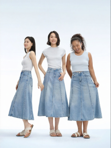 HIPPIE MISS | Lightweight High-waist A-line Skirt