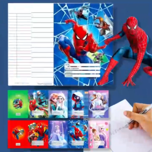 10 Pcs Cartoon Character Colorful Writing Notebook 80 Pages Set Spiderman Notebook for Grade 3 Learners and Note Book for Elementary School Kids Great for Writing Practice School Assignments and Back-to-School Gifts with Spiderman Motifs for Young Sup