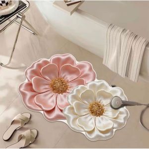 Thảm Trải Sàn Nhà Tắm Chống Trơn Trượt Thấm Nước Hình Hoa Bất Quy Tắc Chống Bám Bẩn Dễ Bảo Quản Chất Liệu PVC Dùng Trong Nhà.