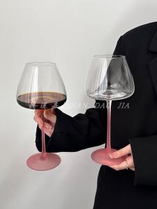 Elegant Large Burgundy Wine Glass High Footed Red Wine Cup Luxury Home Use Glass Cup Vintage European Style Crystal Glass