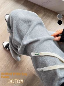 LANGPIN | Elegant High Waist Straight Leg Casual Pants Womens Loose Floor Length Trousers Comfortable Cotton Blend Fashionable All Seasons