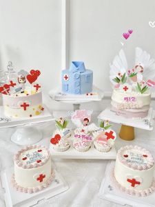 Nurses Day Angel Doctor Paper Cupcake Toppers Decoration Baking Cake Decorations White Uniform Nurse Festival Supplies