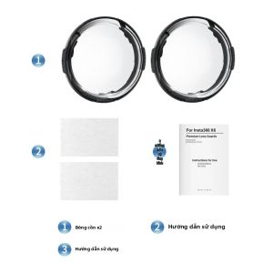 Bảo Vệ Ống Kính 9H Cho Insta360 X6 Phụ Kiện Nắp Ống Kính Trong Suốt Chống Sốc Chống Nước Có Thể Tháo Rời Nhanh Chóng