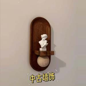 Retro Wall Decor DIY Mirror Wooden Candle Aromatherapy Candle Holder Living Room Atmosphere Sense Hanging Wall Artifacts