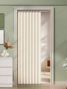 Room Divider Curtain for Kitchen and Fitting Room Folding Privacy Panel with Soft Drape and Modern Home Style