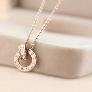Elegant Titanium Steel Necklace Rose Gold
