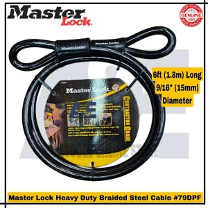 Master Lock Heavy Duty Braided Steel Cable 6ft Long 9/16 Diameter #79PDF