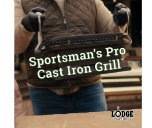 Lodge Cast Iron เตาย่างเหล็กหล่อสปอร์ตสแมนโปร (แถมฟรี กระบอกใส่ถ่าน)