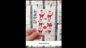 1 แผ่น สติ๊กเกอร์แท็คทูเรืองแสง ลายคริสต์มาส  tattoo ลายน่ารัก กันน้ำ Sticker Tattoo Monster  1 แผ่น ต่อราคา