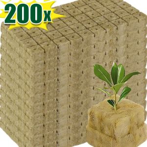200pcs trồng miếng bọt biển cây giống khối soilless Chất nền cho Rau Trái Cây cây Rock bông dụng cụ làm vườn