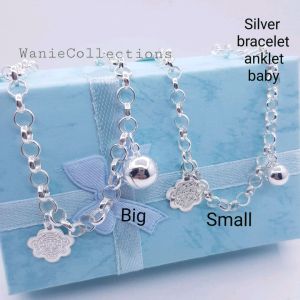 Ready stock*(4bao)Original silver bracelet anklet for kids baby(gelang tangan gelang kaki untuk bayi budak