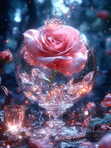 KAYOU | Acrylic Paint By Numbers Pink Rose Oil Painting Package Art Picture For Bedroom Wall Adults Hand Painted Unique Gift