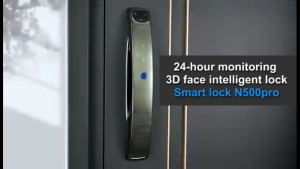 Tuya WiFi 3D Face Smart Door Lock Security Camera Intelligent Fingerprint Password Biometric Electronic Key Unlock For HDB Wooden Main Door and 7085 Mortise