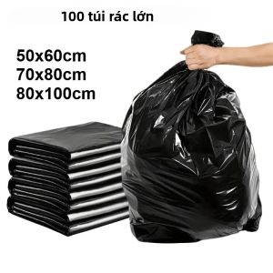 20/50/100 Viên Dày Màu Đen Dung Tích Lớn Túi Rác Nhà Bếp Dùng Một Lần Túi Đựng Rác Quá Khổ Để Vệ Sinh Khách Sạn