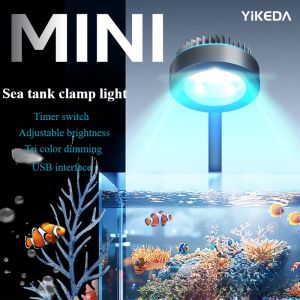 Fish tank seawater lamp LED full spectrum water grass coral special with timed brightness adjustable three color switching USB interface